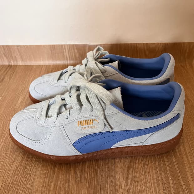 Puma Palermo_푸마 팔레르모 듀드롭 블루 스웨이드 스니커_240