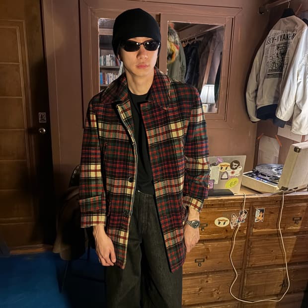 VAN JACKET CHECK PATTERN COAT