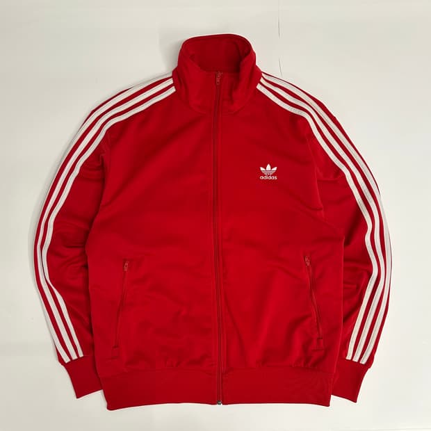 아디다스 오버핏 레드 트랙탑 저지 