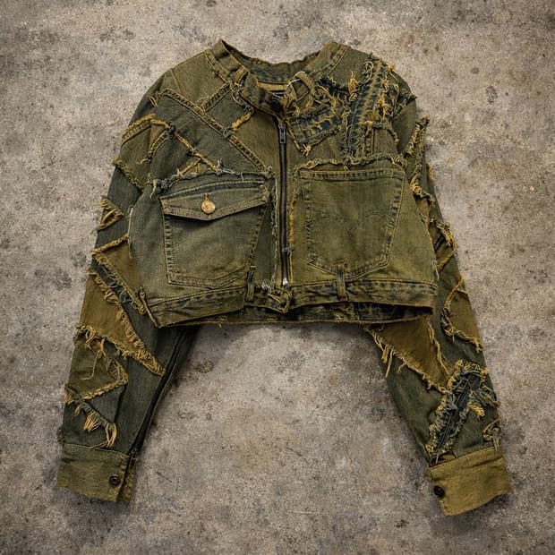 Vintage Rework Patch Crop Jacket