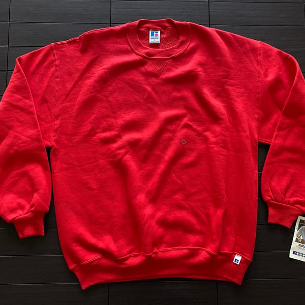 (XL) 90s 빈티지 러셀 스웻셔츠 레드 USA