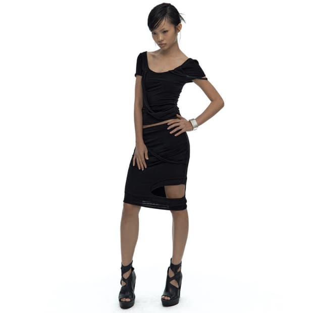 카시코 스커트 Peek-a-boo Strap Skirt Black