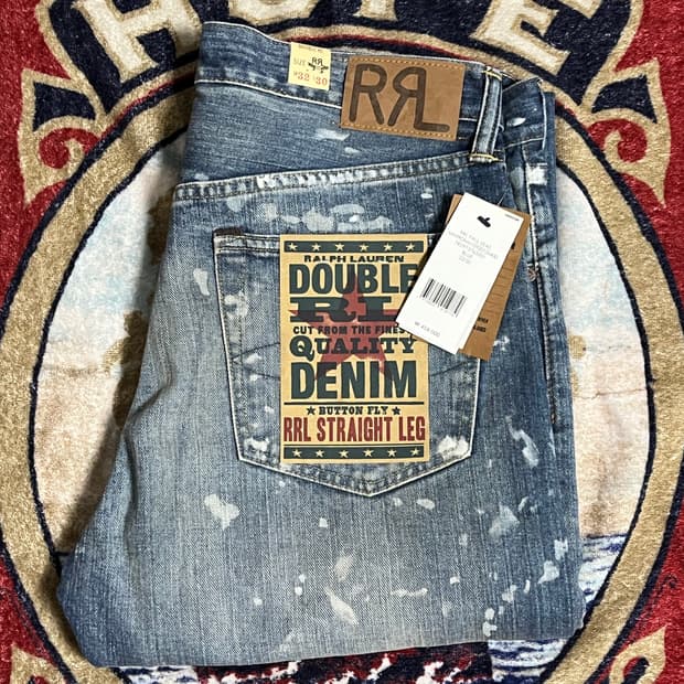 RRL 스트레이트핏 페니모어 디스트레스트 진 더블알엘 데님
