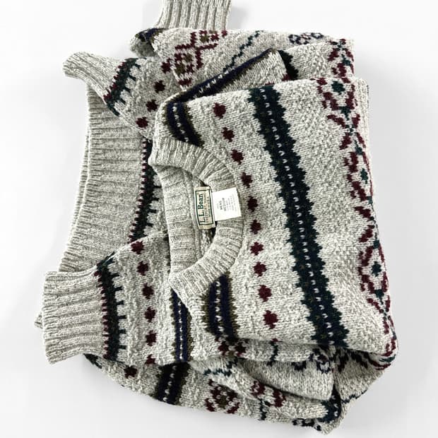 80~90s 빈티지 엘엘빈 usa 페어 아일 울 스웨터