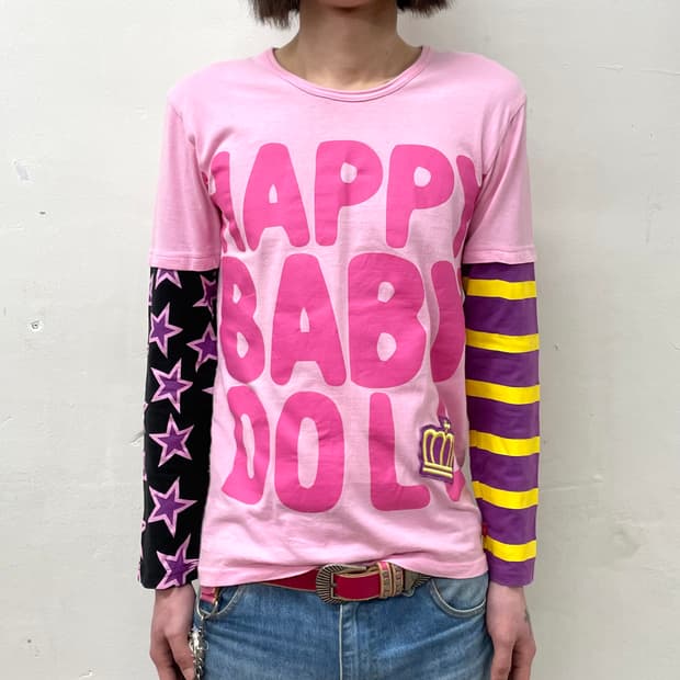 Baby doll retro purple star pink sleeve 