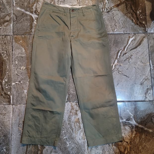 웨어하우스 덕디거 올리브 치노팬츠 