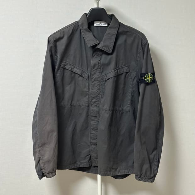 [XL] 21SS 스톤아일랜드 코튼 오버셔츠 챠콜 그레이 백화점판