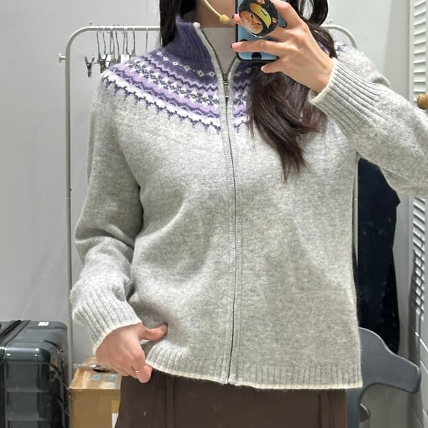 에디바우어 콜렉티블스 앙고라 집업 니트