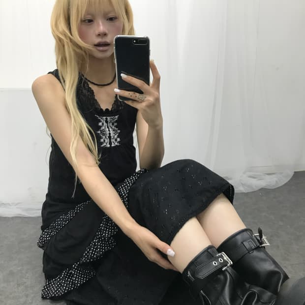 ✿블랙 도트 레이스 페어리 set ✿