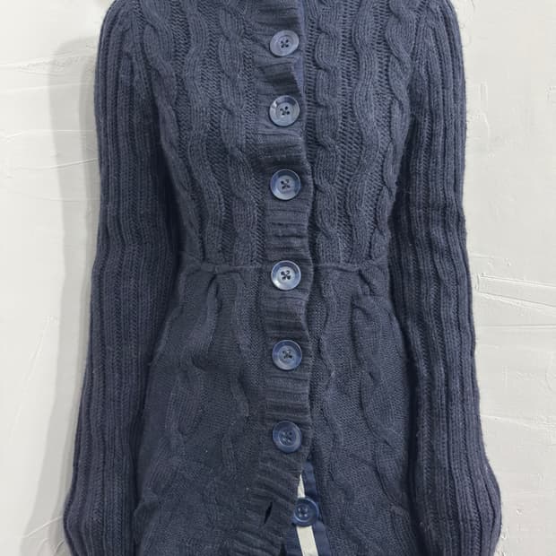 navy knit cardigan
