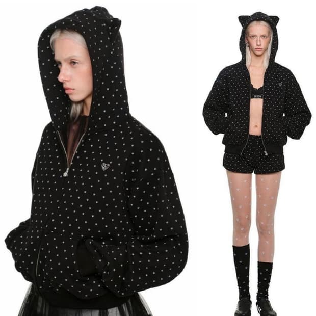 1JINN STUDIO 원진스튜디오 후드집업 고양이귀 풀집업