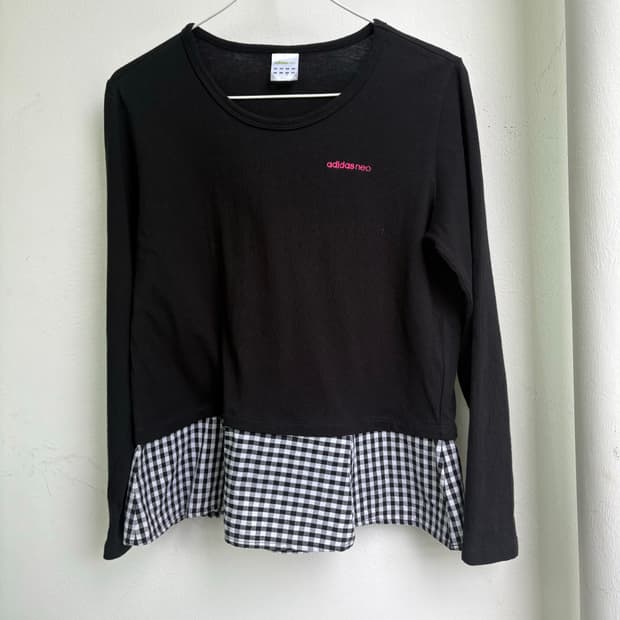 gingham check long sleeve shirt