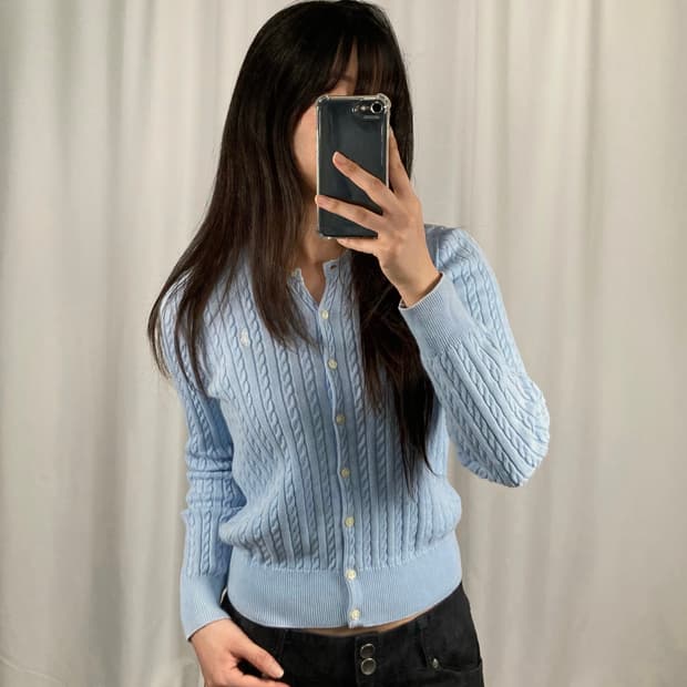 폴로 케이블 가디건