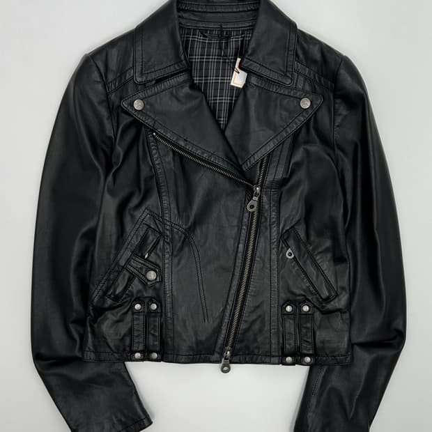 버버리 블루라벨 투웨이 레더 자켓