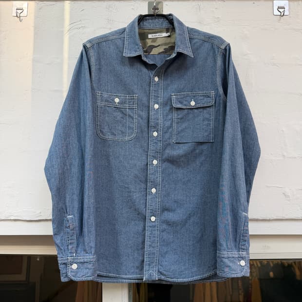 Global Work 히든 카모플라쥬 데님 워크 셔츠 M