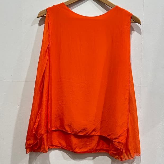 끌로에 See by Chloé 오렌지 실크 민소매 탑 40 정품