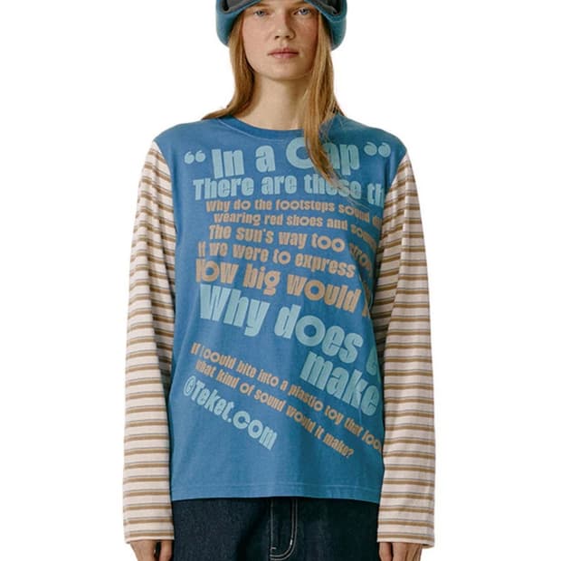 테켓 Stripe L/S Tee 스트라이프 롱슬리브 블루