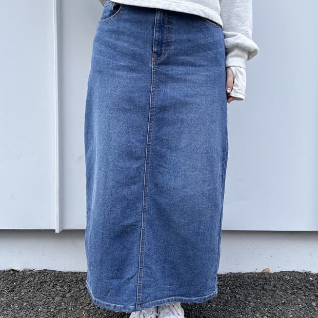 일본빈티지 진청 롱스커트