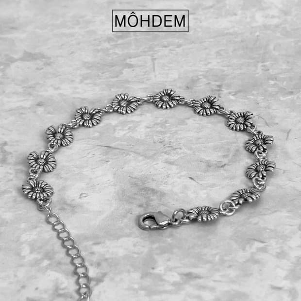 [Unisex] 데이지 크롬 실버 체인팔찌