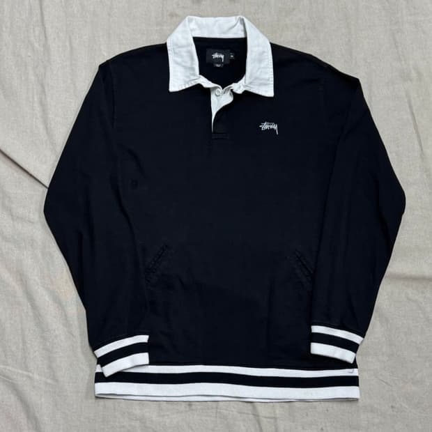 스투시 검힌 럭비 카라티 M