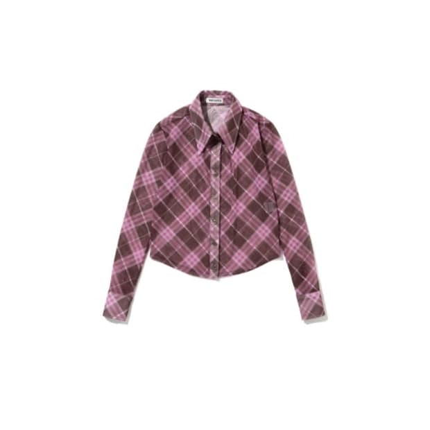 Whynotus 메쉬 체크 셔츠