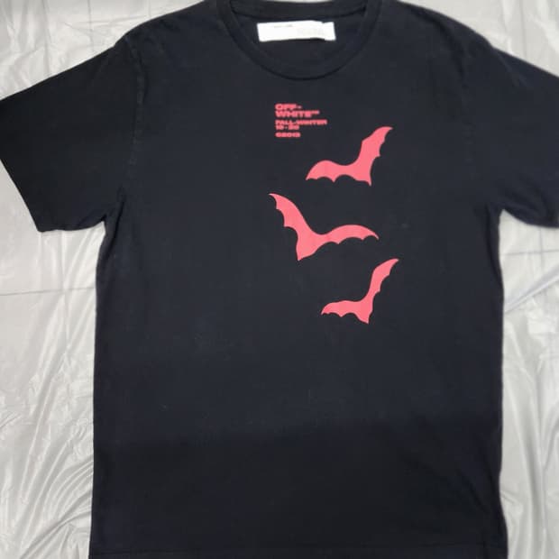 Off-White Men's Black Printing 반팔 티셔츠 XL