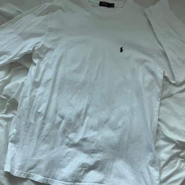 폴로 랄프로렌 정품 화이트 롱슬리브 티셔츠