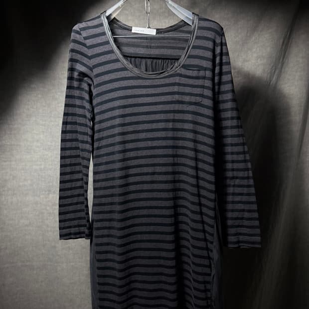 Sacai luck Striped Back-Pleated Dress