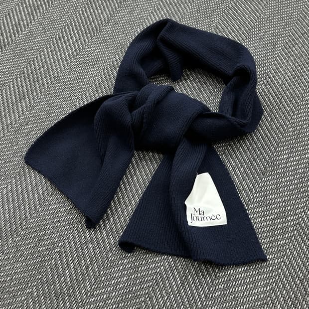 마조네 니트 머플러 네이비