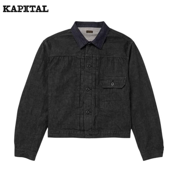 캐피탈 14oz 블랙 데님 1st 자켓