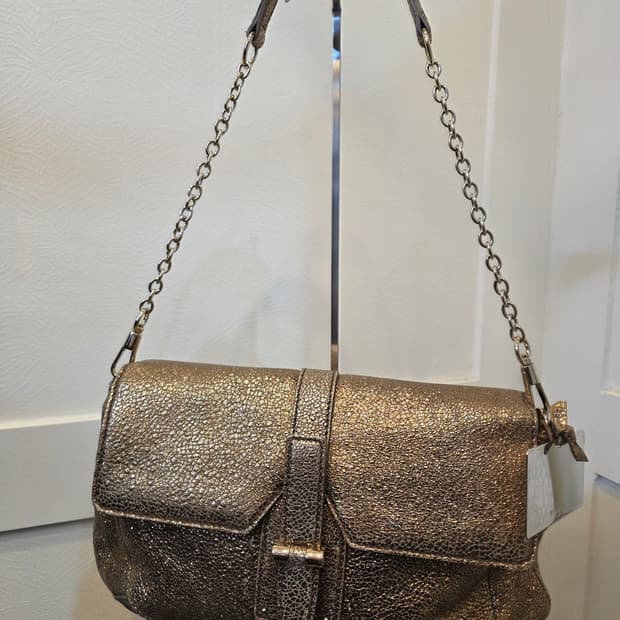 생로랑 파리 메탈릭 골드가죽 엠마 체인 숄더백