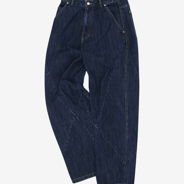 앤더슨벨 데님 팬츠 휴즈 보이 와이드 레그 진