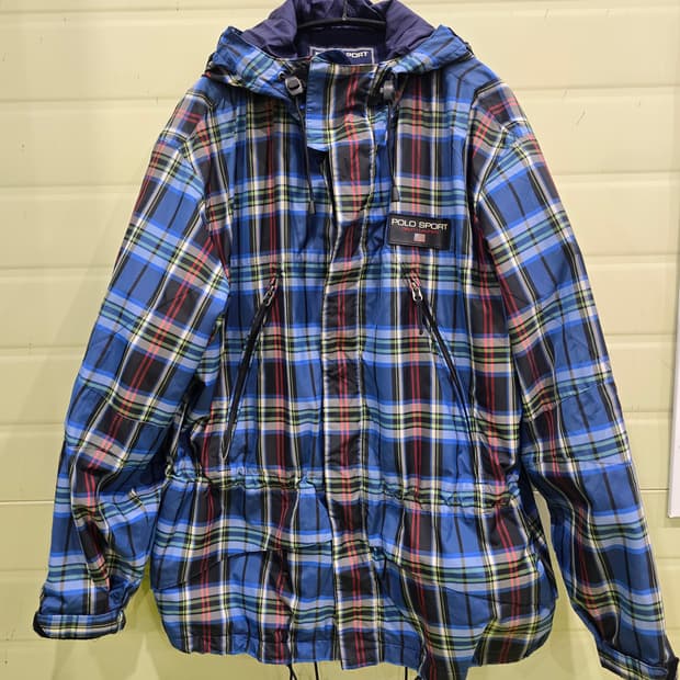 Y2K 폴로 스포츠 랄프로렌 체크 후드 자켓 95