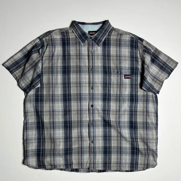 디키즈 Dickies 빈티지 체크 반팔 워크 셔츠 R1393