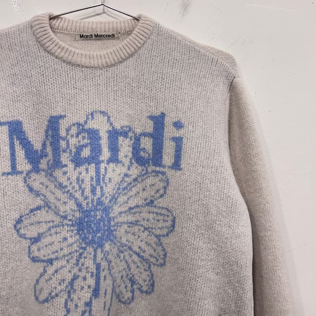 마르디 메르크디 케시미어 울부클 플라워 니트