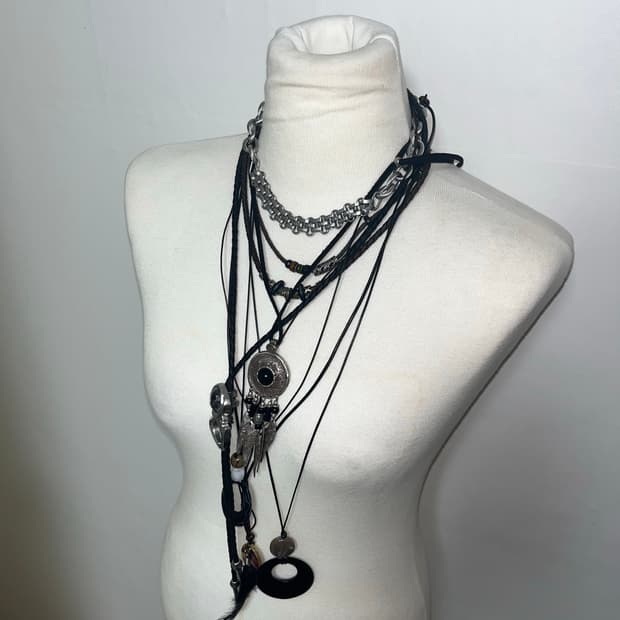 보헤미안 빈티지 레이어드 목걸이 일괄