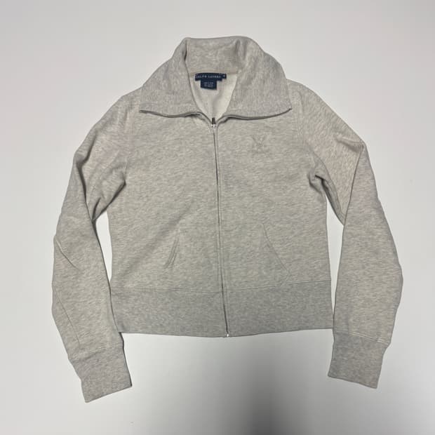 희귀!! 여성 폴로 랄프로렌 은사로고 기모 집업 크롭 자켓 s