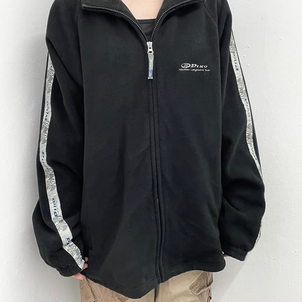피코 올드스쿨 사이드라인 로고 플리스 집업
