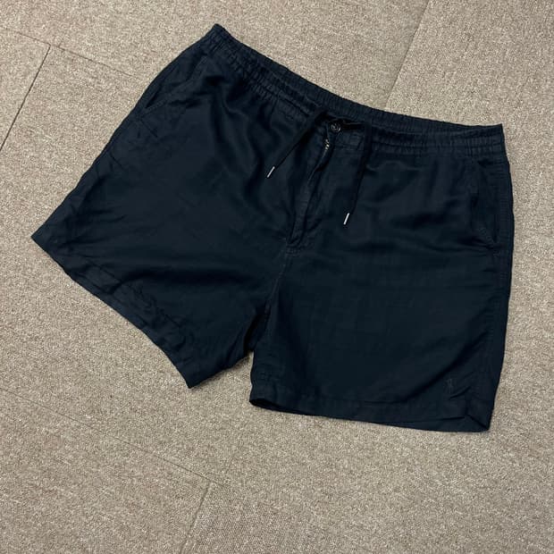 큐알 폴로 랄프로렌 린넨 블랙포니 반바지