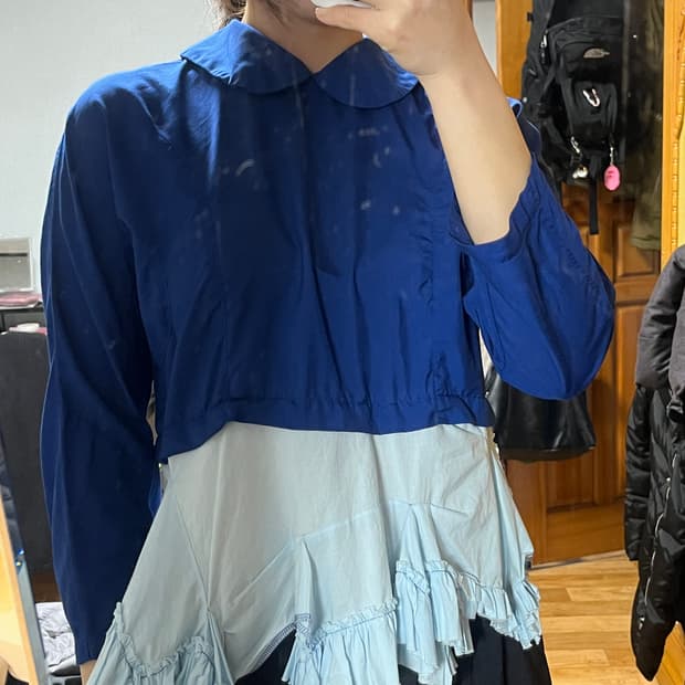 꼼데가르송 러플 블라우스 빈티지