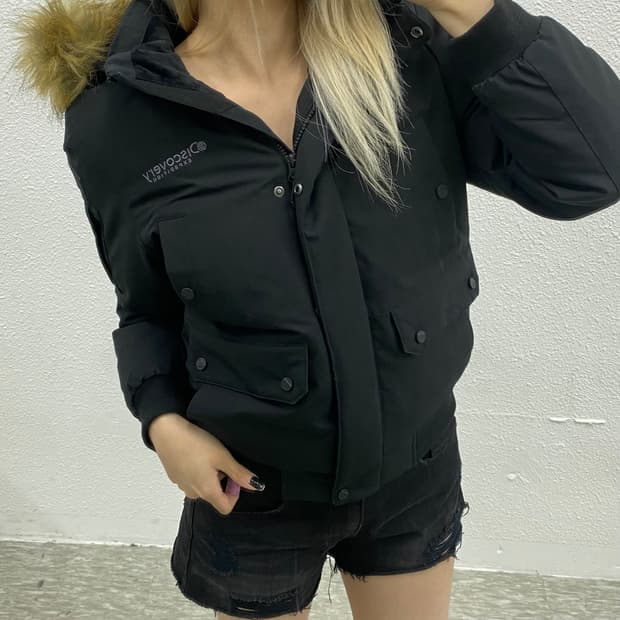 디스커버리 울프죠 블랙 패딩 90