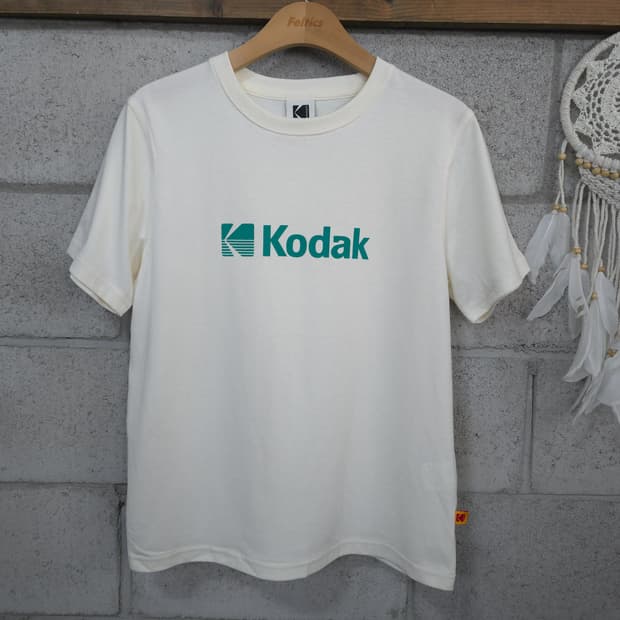 남성용 코닥 KODAK 프린트 로고 반팔티 S