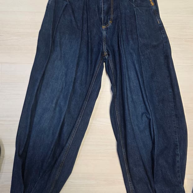 자라 아더에러 와이드 레그진 블루 38