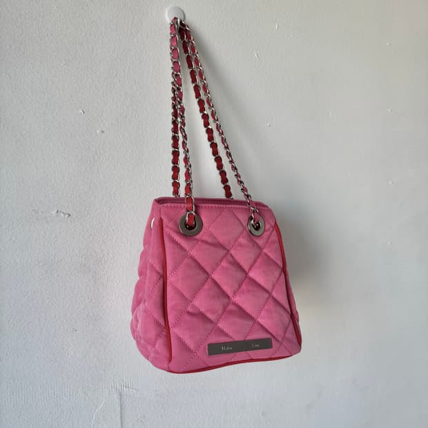 마뗑킴 퀼팅 미니백 핑크/레드