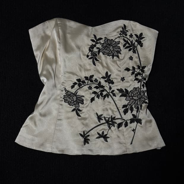 빈티지 오리엔탈 페어리 아카이브 뷔스티에 코르셋 탑