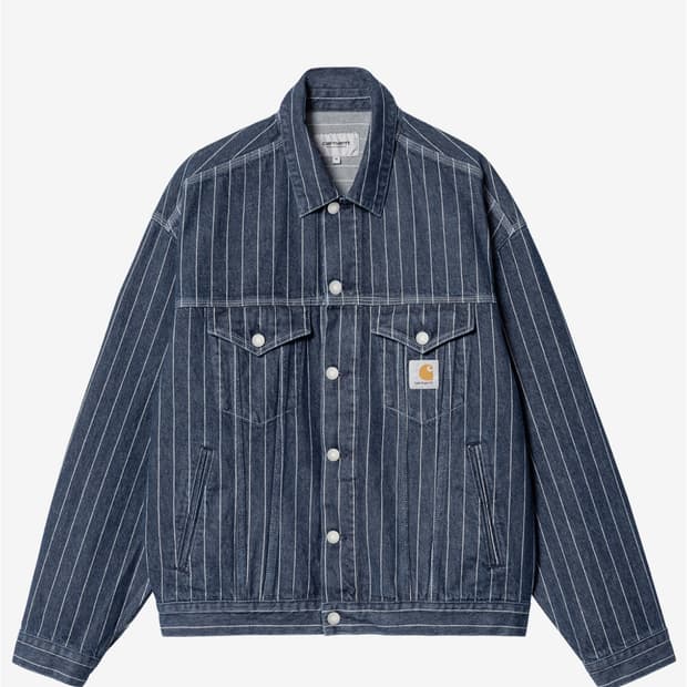 M사이즈 칼하트WIP 올리언 오를레앙 자켓 블루 화이트