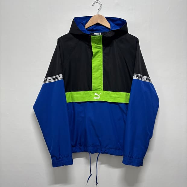 푸마 배색 후디 아노락