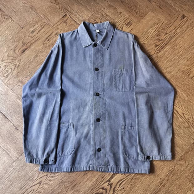 [S]90's 빈티지 더티워싱 트윌코튼 프렌치 워크 자켓