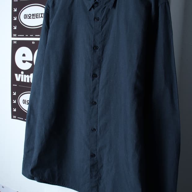 (2XL) 지이크 셔츠 남방 빅사이즈 네이비 무지 린넨 마-H35372