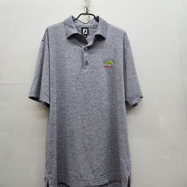 풋조이 스트라이프 한정판 기능티 반팔카라 M(XL)